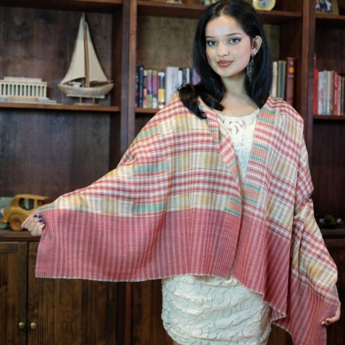 Rainbow Striped Cashmere Wrap