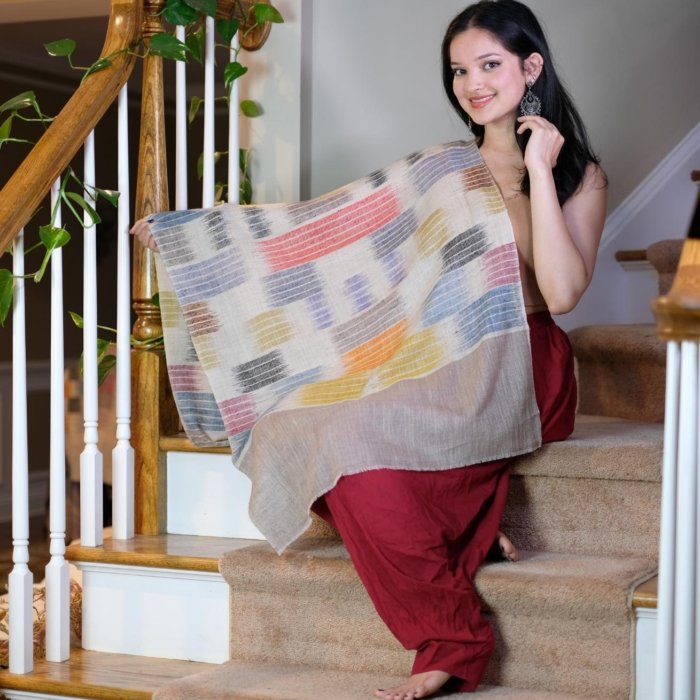Indira Ikat Cashmere Wrap