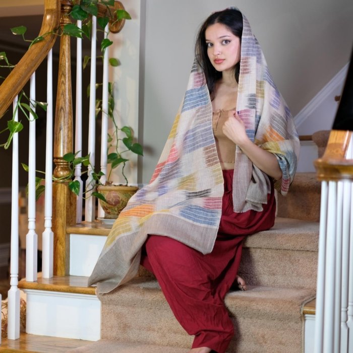 Indira Ikat Cashmere Wrap