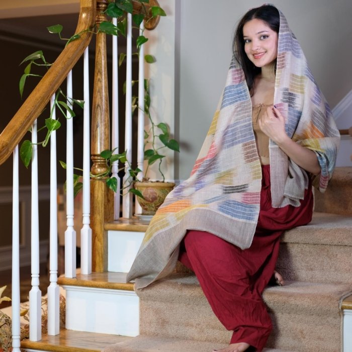 Indira Ikat Cashmere Wrap