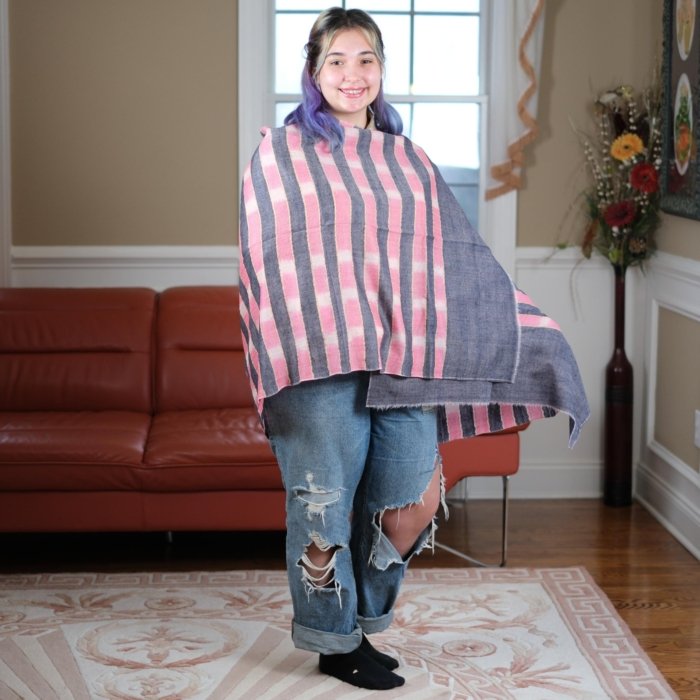 Pink & Purple Striped Cashmere Wrap