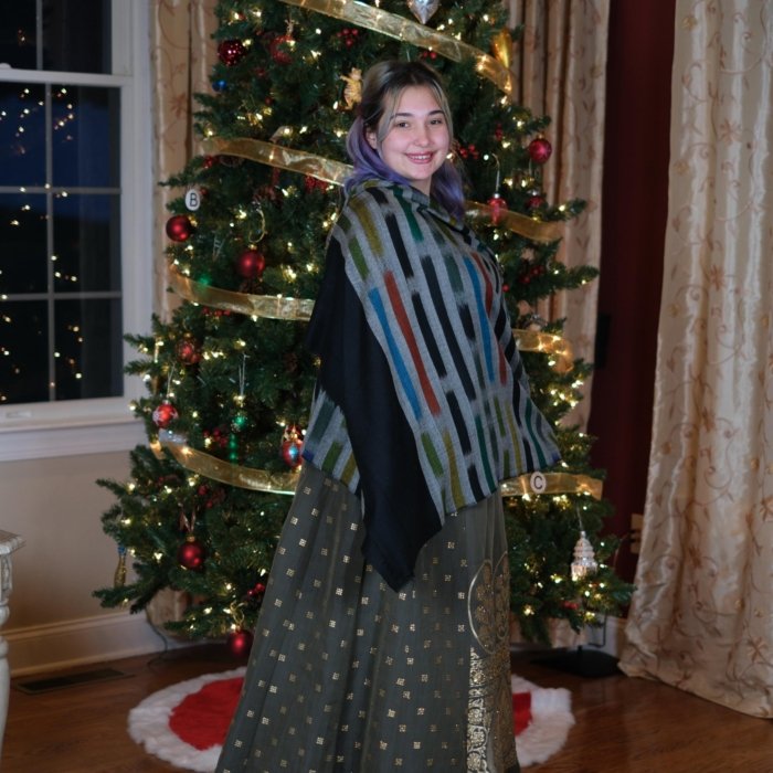 Black Patterened Pashmina Wrap