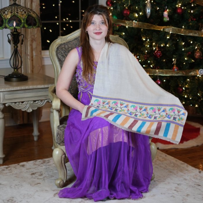 Diane Multicolor Kani Pashmina Stole