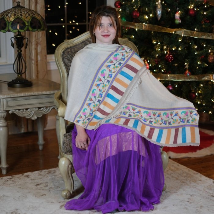 Diane Multicolor Kani Pashmina Stole