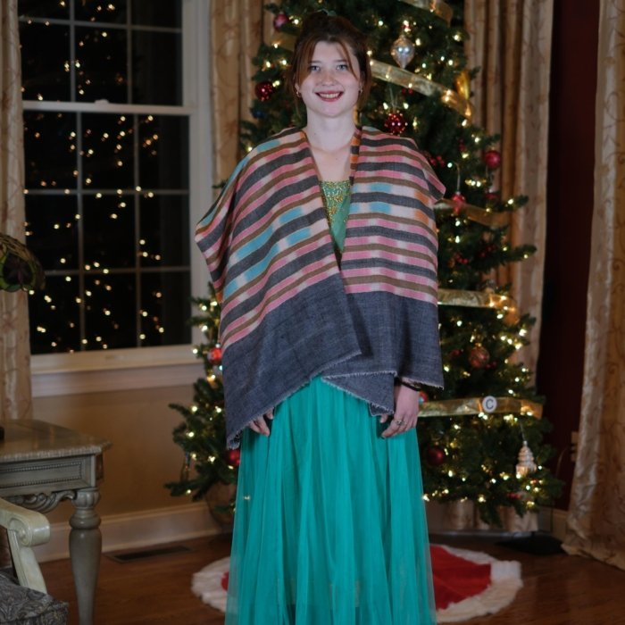 Samira Striped Handwoven Cashmere Wrap