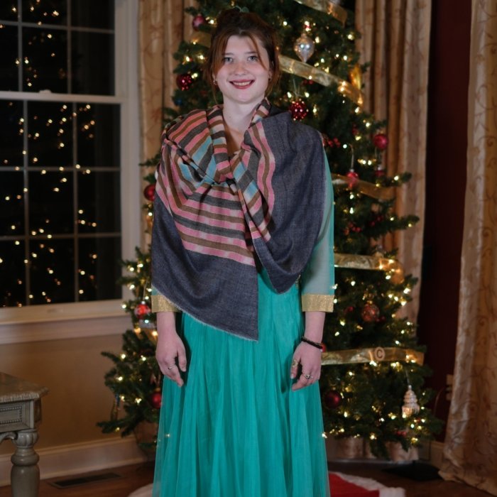 Samira Striped Handwoven Cashmere Wrap