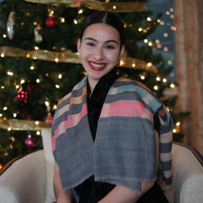 Black Palla Patterned  Cashmere Wrap