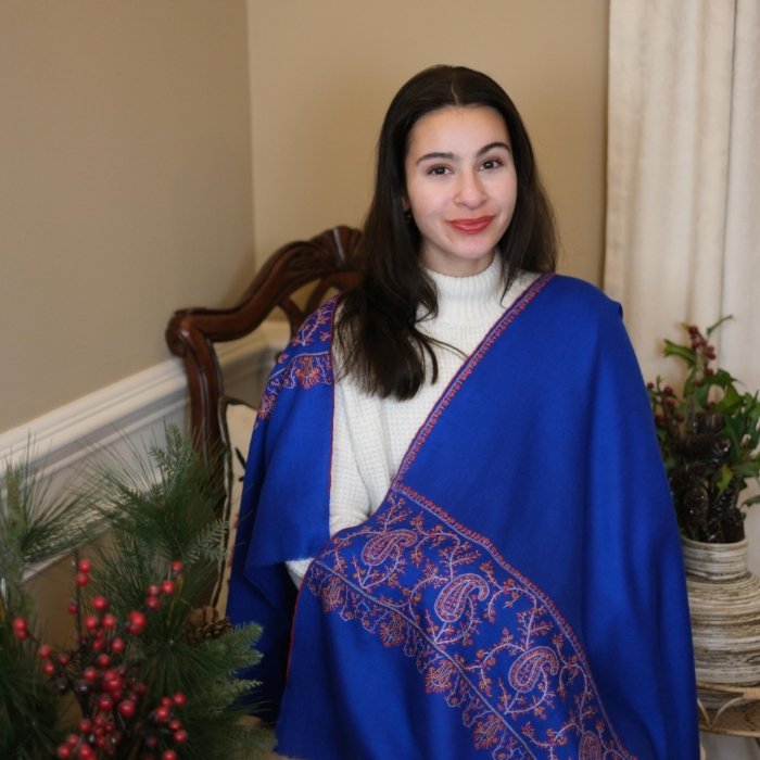 Jahan Ara Blue Paldaar Pashmina Wrap