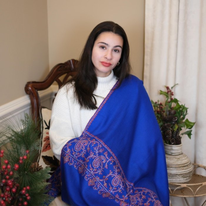 Jahan Ara Blue Paldaar Pashmina Wrap