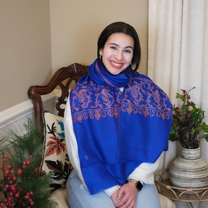 Jahan Ara Blue Paldaar Pashmina Wrap