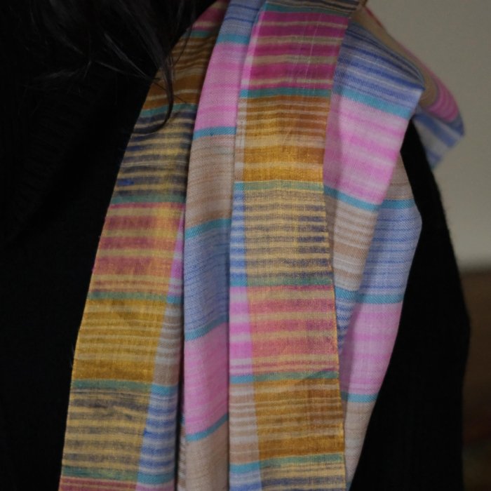 Aqua Palla Zari Pashmina Wrap