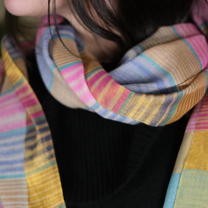 Aqua Palla Zari Pashmina Wrap