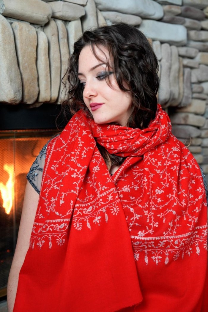 Rudrani Sozni Handwoven Pashmina Wrap