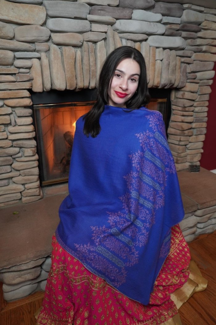 Jameela Royal Blue Paladaar Pashmina Wrap