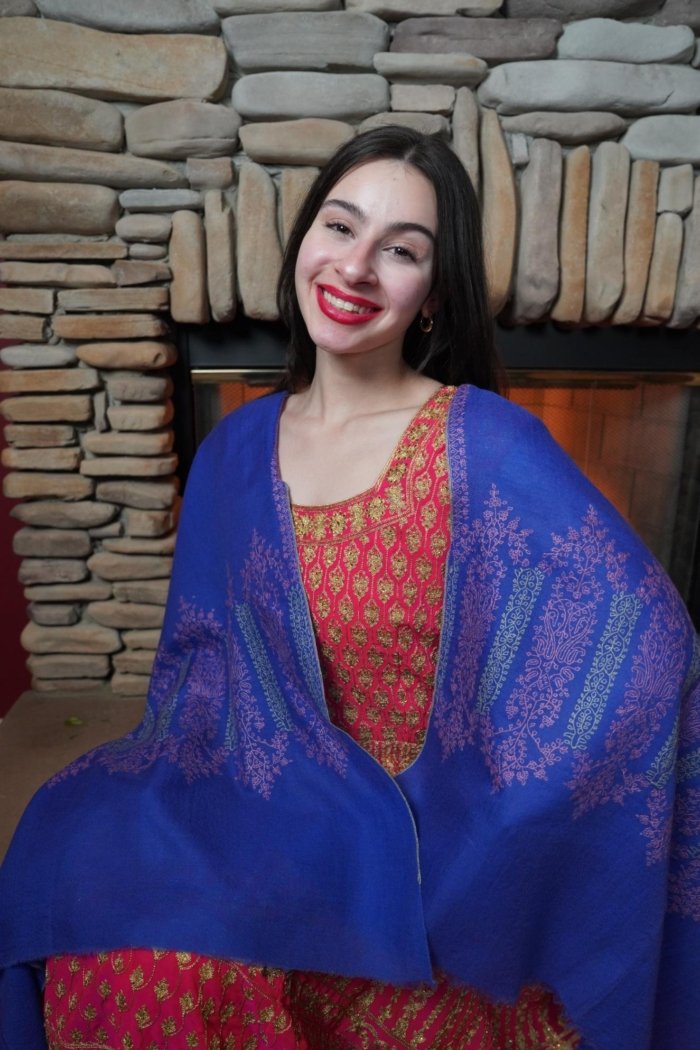 Jameela Royal Blue Paladaar Pashmina Wrap