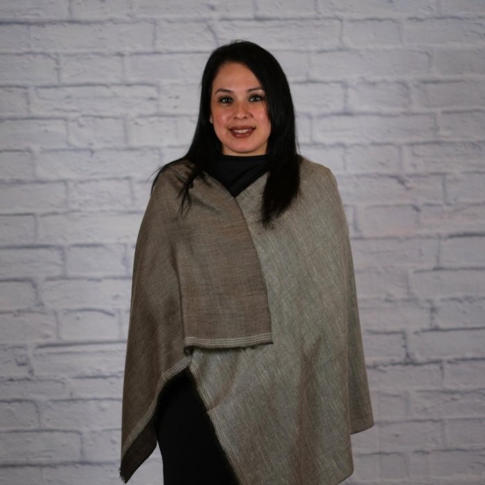 Tahira Dorukha Handwoven Beige Pashmina Wrap