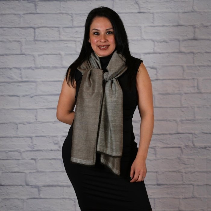 Tahira Dorukha Handwoven Beige Pashmina Wrap