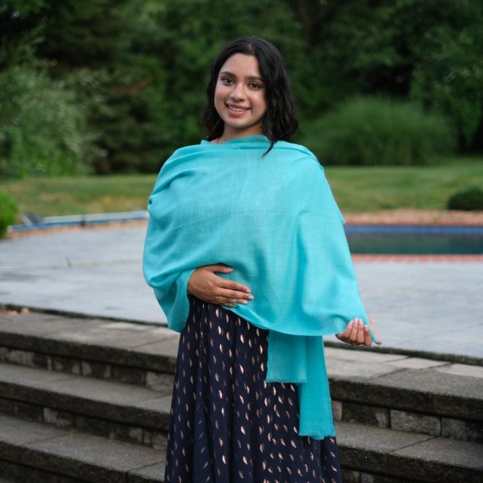 Turquoise Handwoven Pashmina Wrap