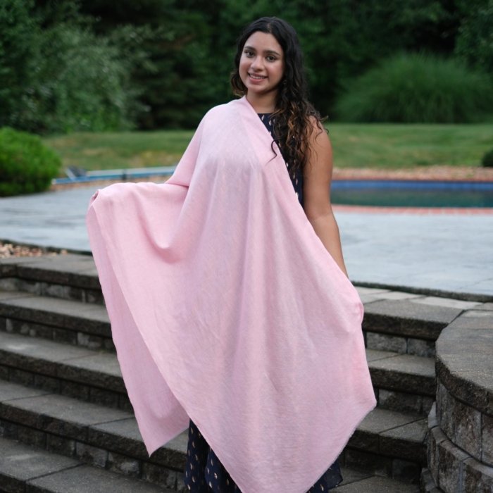 Roshanara Pink Handwoven Pashmina Wrap
