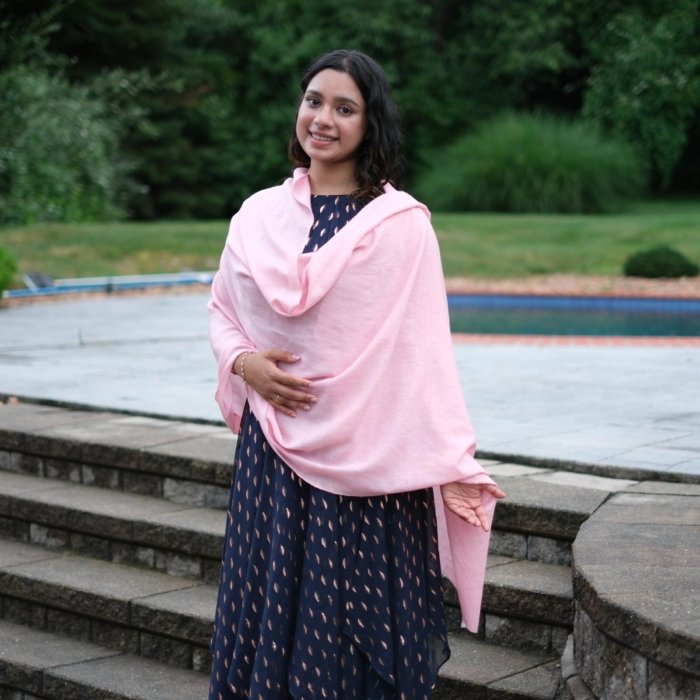 Roshanara Pink Handwoven Pashmina Wrap
