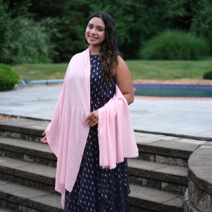 Roshanara Pink Handwoven Pashmina Wrap