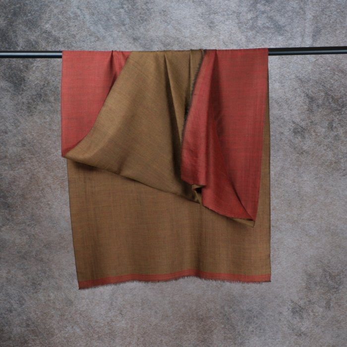 Aarav Dorukha Terracotta-Bronze Pashmina Wrap