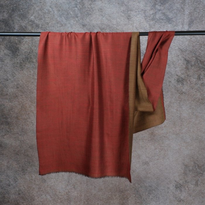 Aarav Dorukha Terracotta-Bronze Pashmina Wrap