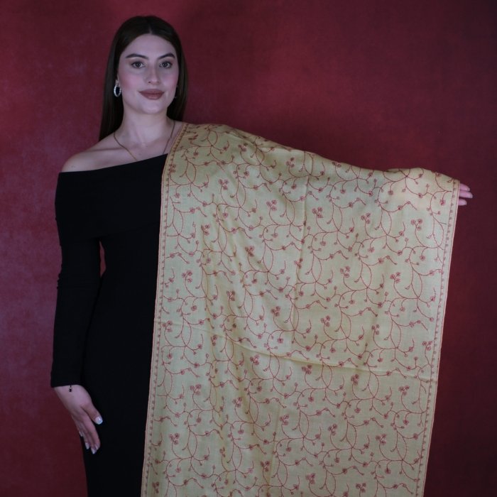 The Golden Skyline Handembroidered Wrap - Image 6