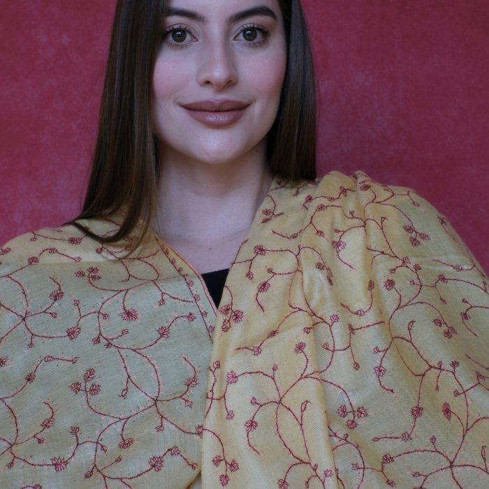 The Golden Skyline Handembroidered Wrap - Image 3