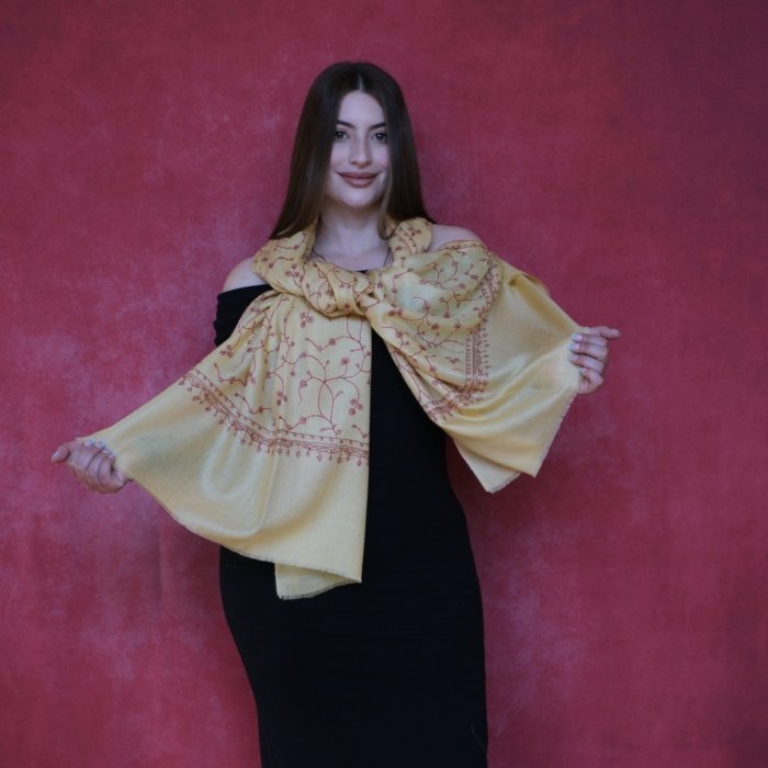 The Golden Skyline Handembroidered Wrap