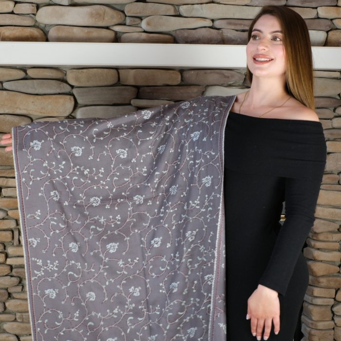 The Skyline Shadow Handembroidered Wrap - Image 3