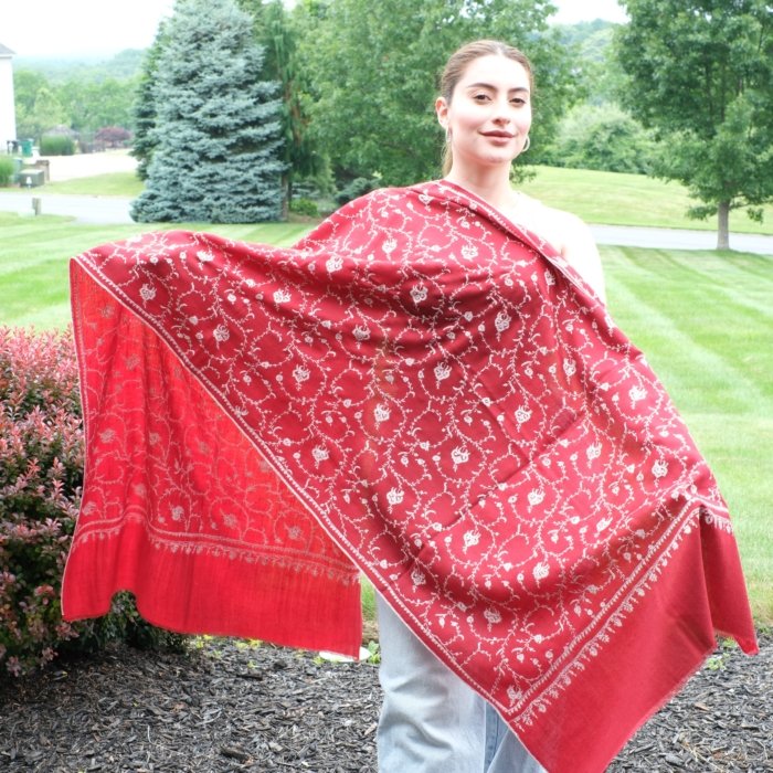 The Regal Blossom Handembroidered Wrap - Image 5