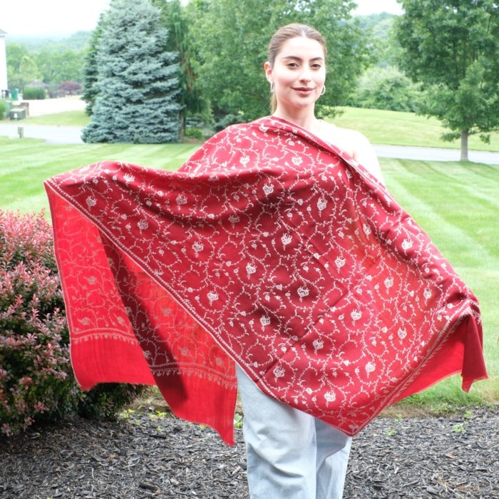 The Regal Blossom Handembroidered Wrap - Image 4