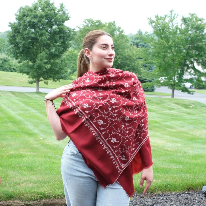 The Regal Blossom Handembroidered Wrap