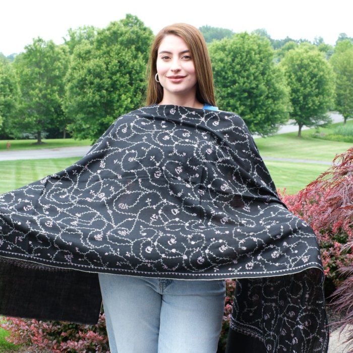 The Noir Jaal Handembroidered Wrap - Image 6
