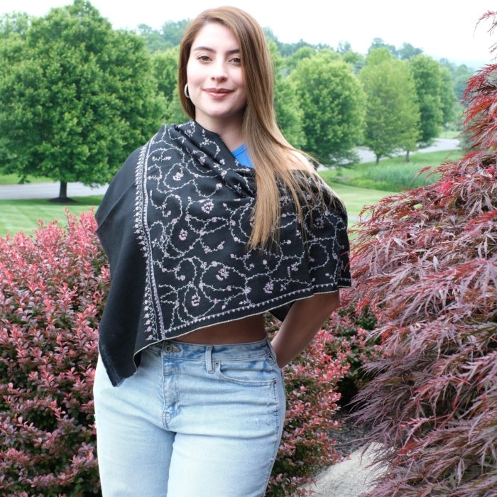 The Noir Jaal Handembroidered Wrap - Image 2