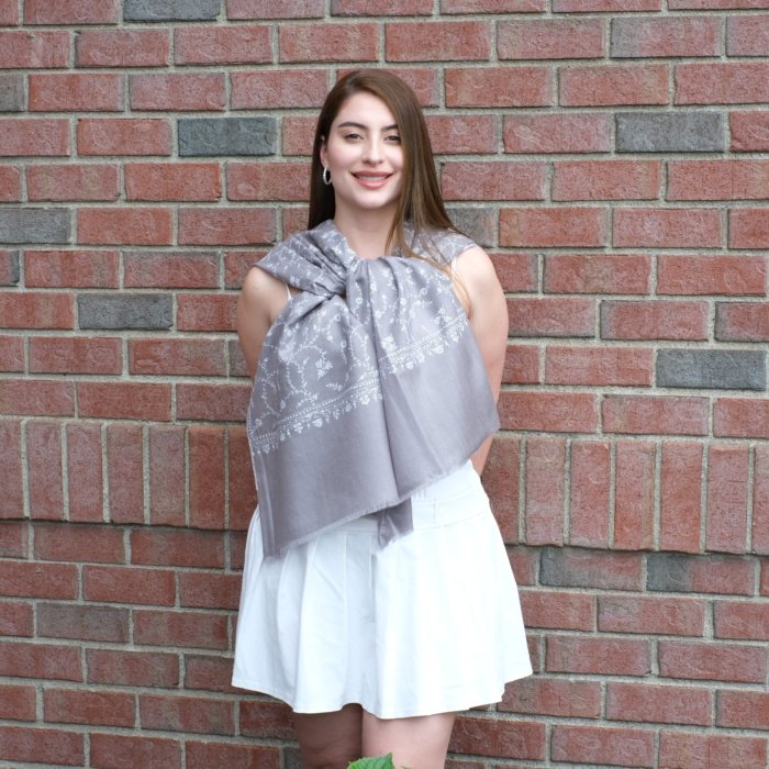 The Moonlit Jaal Handembroidered Wrap - Image 2