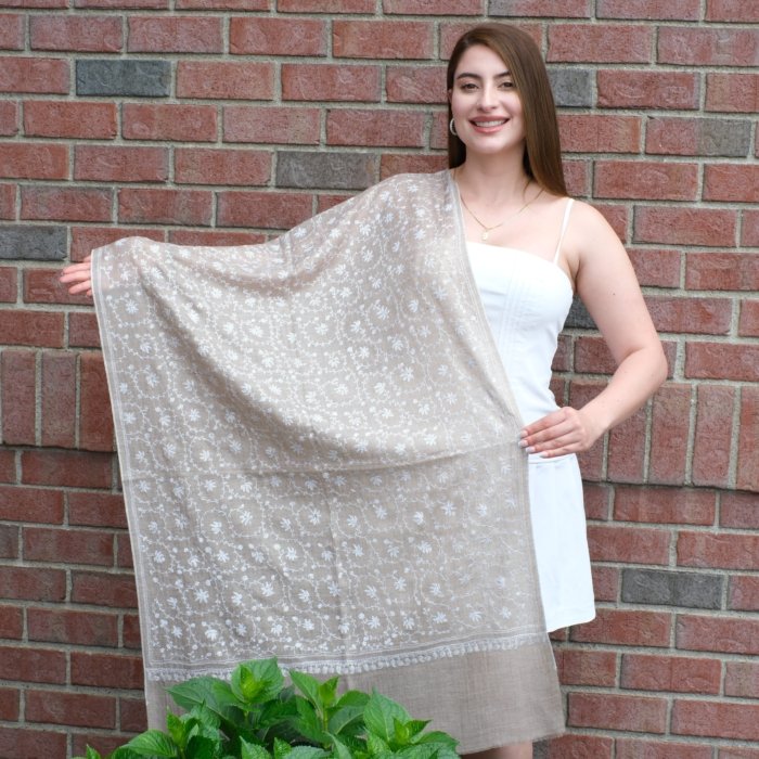 The Sandstone Jaal Handembroidered Wrap