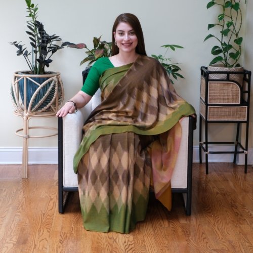 The Horizon Whispers Handwoven Pashmina Saree 1