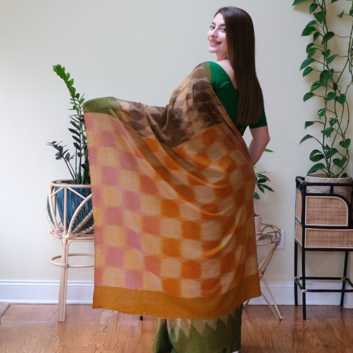 The Horizon Whispers Handwoven Pashmina Saree - Image 4