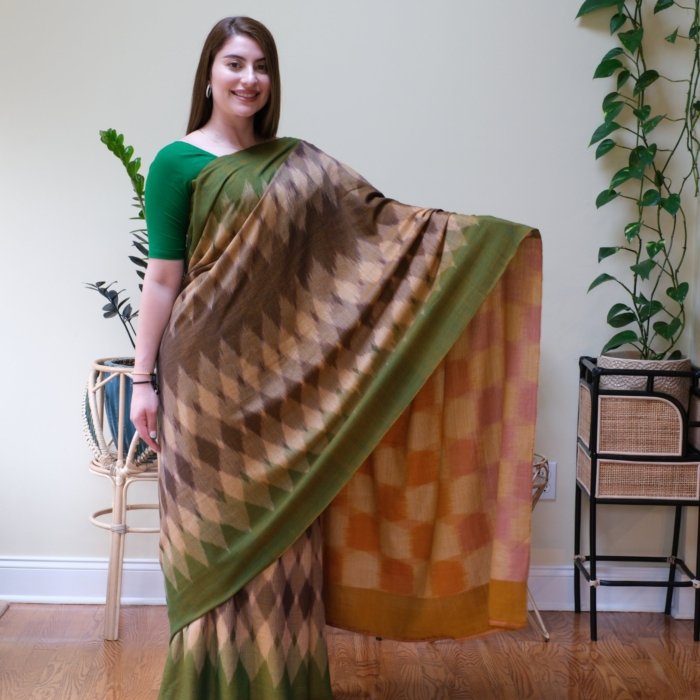 The Horizon Whispers Handwoven Pashmina Saree - Image 5