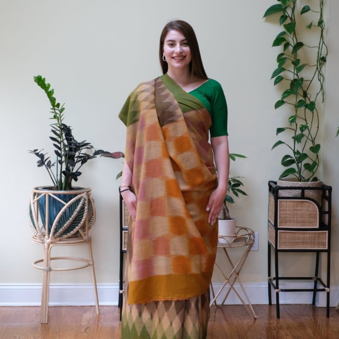 The Horizon Whispers Handwoven Pashmina Saree - Image 6