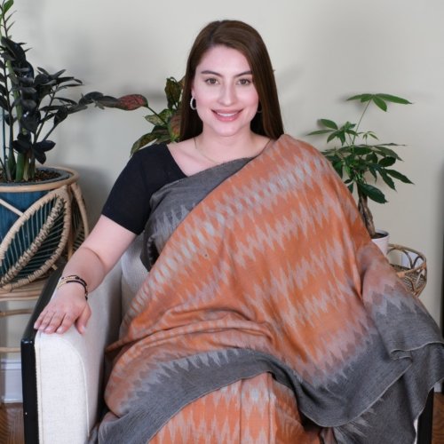 The Storm Whispers Handwoven Pashmina Saree 1